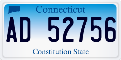 CT license plate AD52756