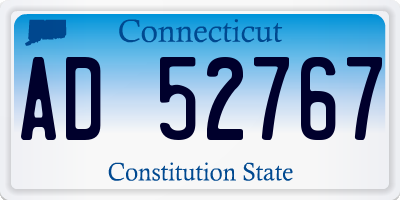 CT license plate AD52767