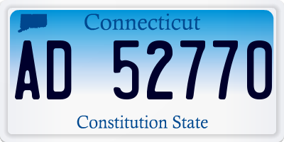 CT license plate AD52770