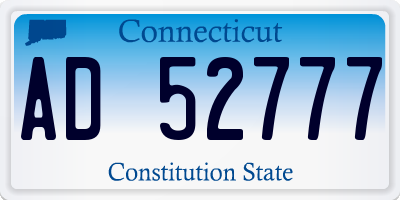 CT license plate AD52777