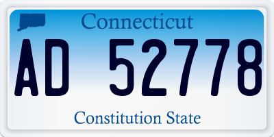 CT license plate AD52778