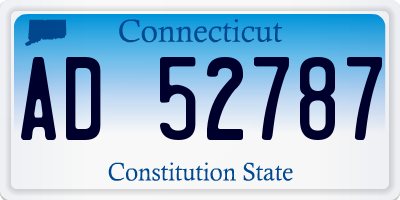 CT license plate AD52787
