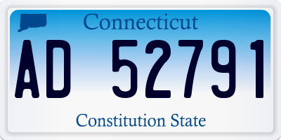 CT license plate AD52791