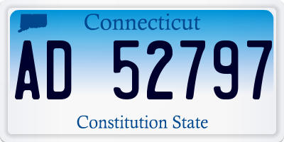 CT license plate AD52797