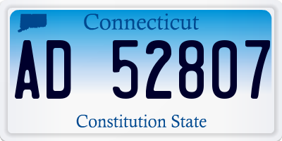 CT license plate AD52807