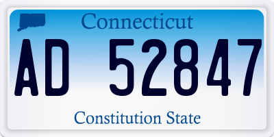 CT license plate AD52847