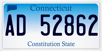 CT license plate AD52862