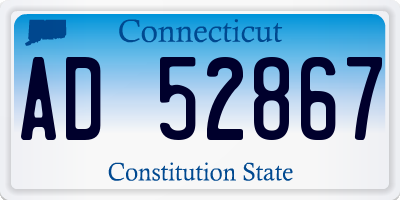 CT license plate AD52867