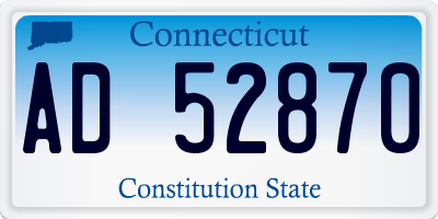 CT license plate AD52870