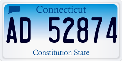 CT license plate AD52874