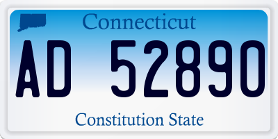 CT license plate AD52890