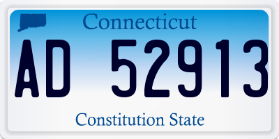 CT license plate AD52913