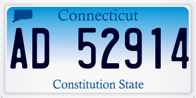 CT license plate AD52914