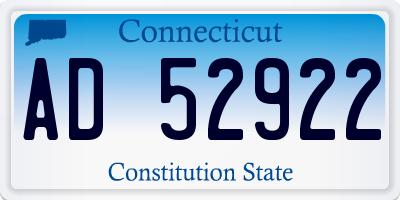 CT license plate AD52922