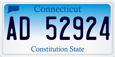 CT license plate AD52924