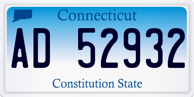 CT license plate AD52932