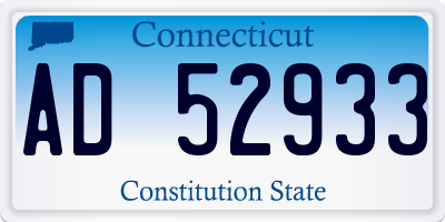 CT license plate AD52933