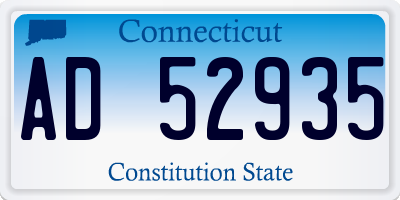 CT license plate AD52935