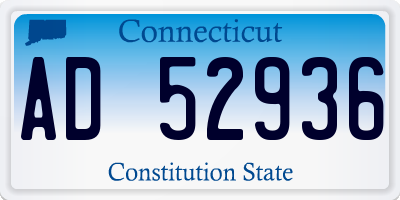 CT license plate AD52936