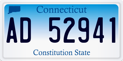 CT license plate AD52941