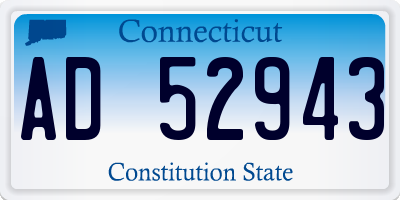 CT license plate AD52943