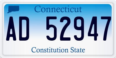 CT license plate AD52947
