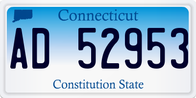 CT license plate AD52953