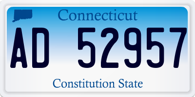 CT license plate AD52957