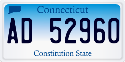 CT license plate AD52960