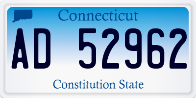 CT license plate AD52962