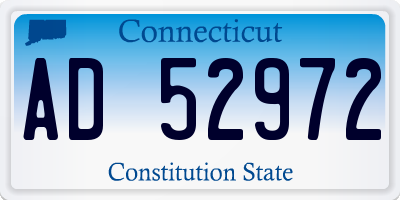 CT license plate AD52972