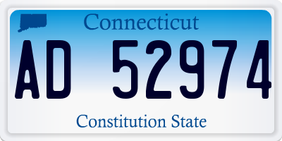 CT license plate AD52974