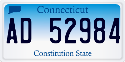 CT license plate AD52984