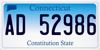 CT license plate AD52986