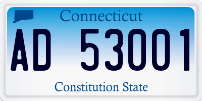 CT license plate AD53001