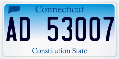 CT license plate AD53007