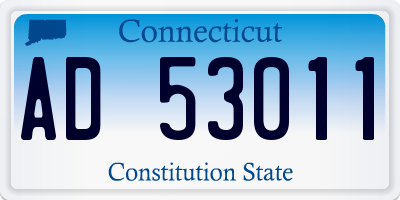 CT license plate AD53011