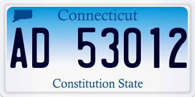 CT license plate AD53012