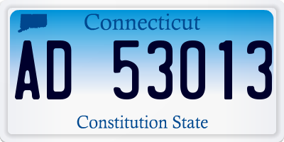 CT license plate AD53013