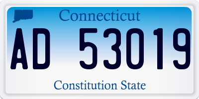 CT license plate AD53019