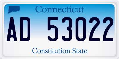 CT license plate AD53022