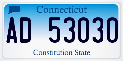 CT license plate AD53030