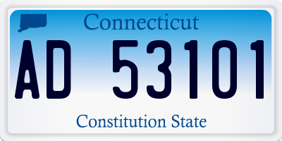 CT license plate AD53101