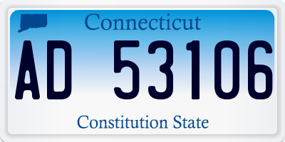 CT license plate AD53106