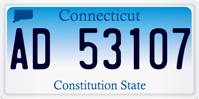 CT license plate AD53107