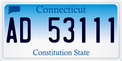 CT license plate AD53111