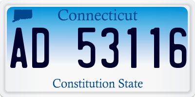 CT license plate AD53116