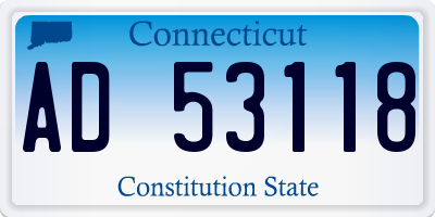 CT license plate AD53118