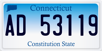 CT license plate AD53119
