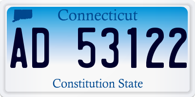 CT license plate AD53122